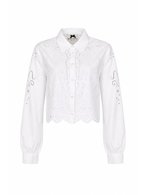 Camicia crop con ricamo ajour NO SECRETS | 261NS235COCCO